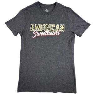 American Sweetheart Shirt Women's Small Leopard Print Grey Western Streetwear